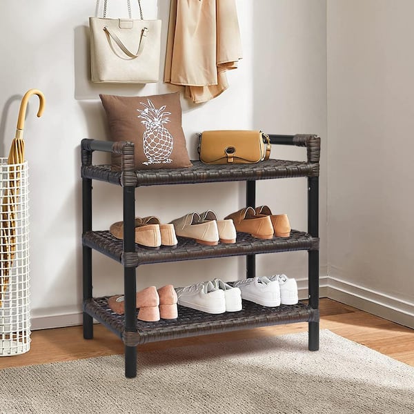 IRIS 38 H 3 Tier Storage Organizer Shelf With Footboard White