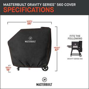 Gravity Series 560 Digital Charcoal Grill and Smoker Combo Cover in Black