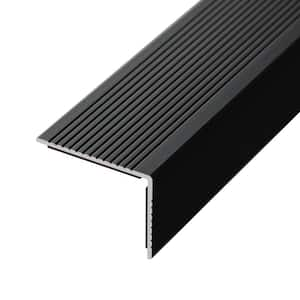 Matte Black 36 in. Aluminum Peel and Stick Stair Nosing Edge Cover Anti-Slip Strip Staircase Step Treads 5-Pack