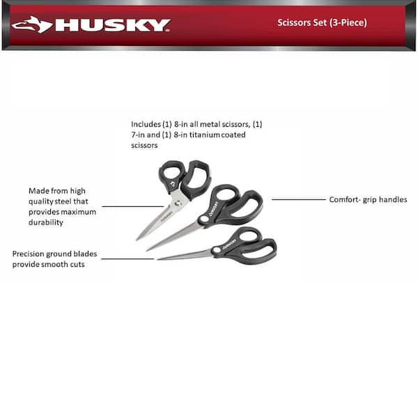 2 Pcs Mundial 690 TS and Husky Household Scissors Shears Set