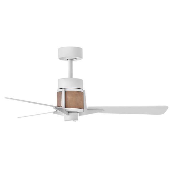 HINKLEY - Atticus 42.0 in. Indoor/Outdoor Integrated LED Matte White Ceiling Fan with Remote Control