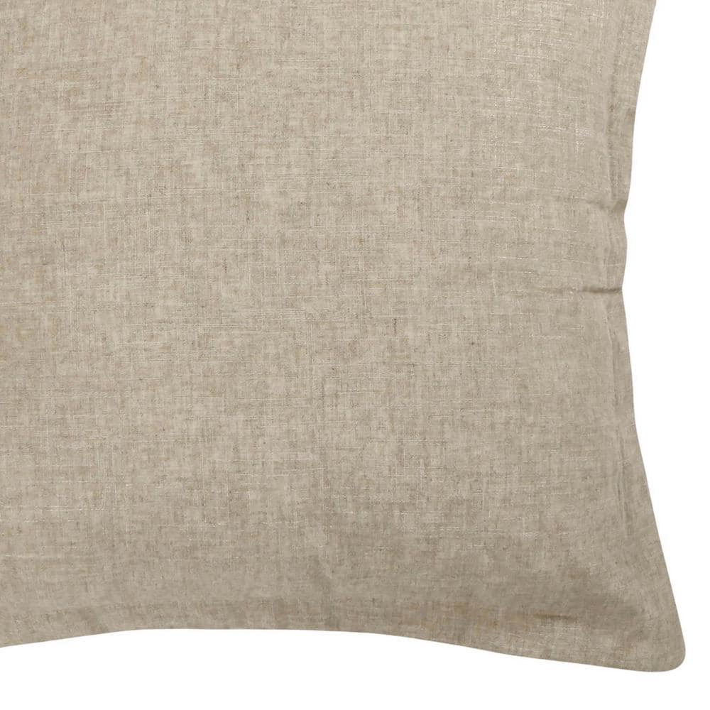 Simple Tan Linen-Style Cotton Euro Sham 26x26in