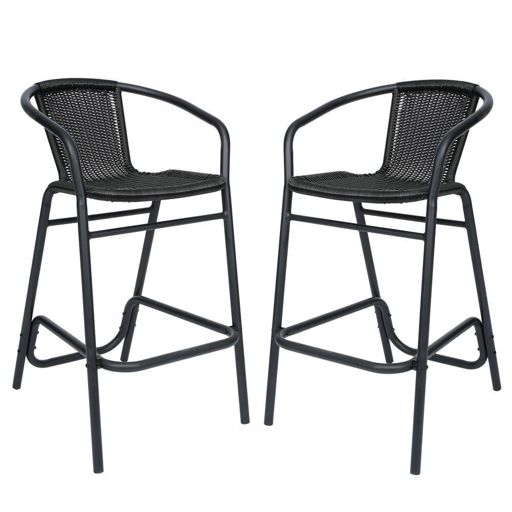Lila Black Metal Outdoor Bar Stool 2-Pack price history on PriceWatchPro