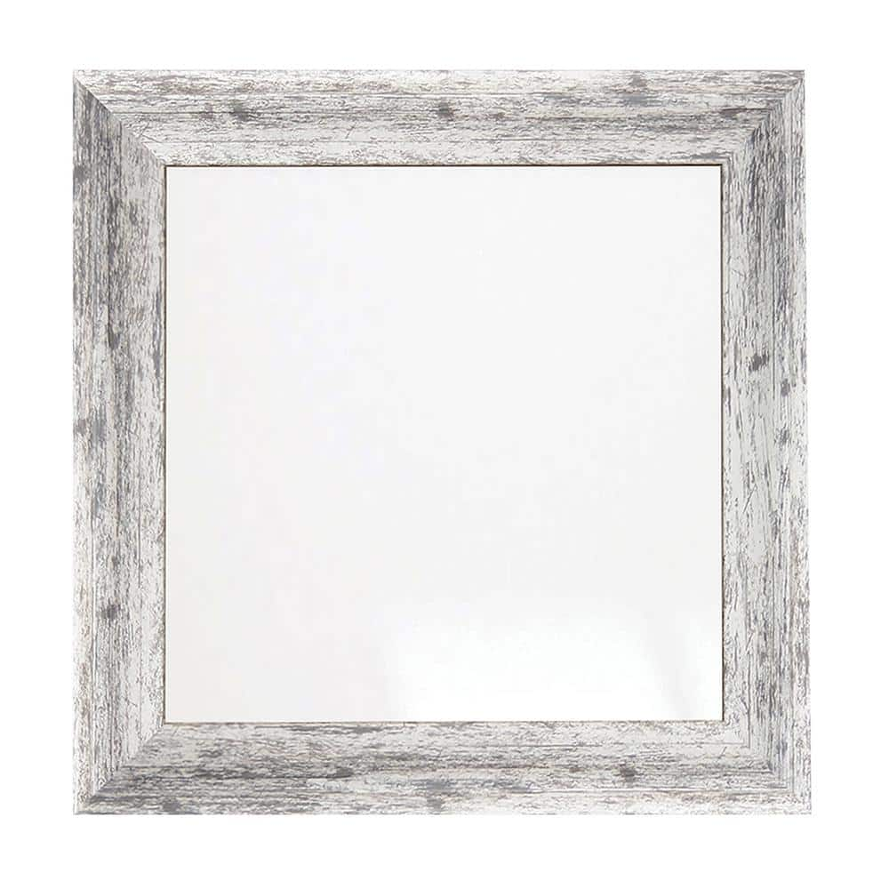 26.5 in. W x in. H Weathered Timber Inspired Rustic White and Gray Sloped Framed Wall Mirror -  BrandtWorks, 147NS