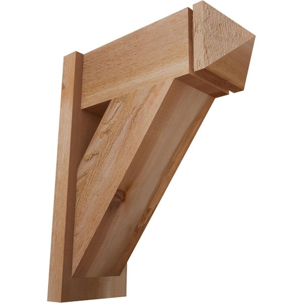 Ekena Millwork 8 in. x 24 in. x 20 in. Western Red Cedar Traditional Arts and Crafts Rough Sawn Outlooker