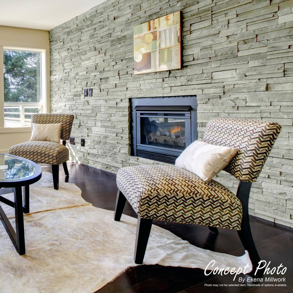 Slate Gray Faux Stone Siding Corner Panel, 3" x 48"