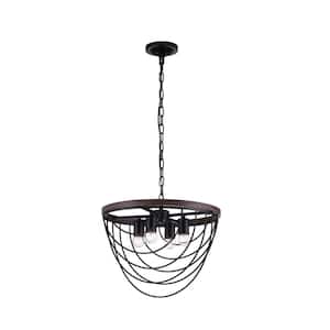 Gala 4 Light Chandelier With Black Finish