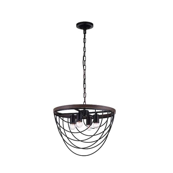 CWI Lighting Gala 4 Light Chandelier With Black Finish