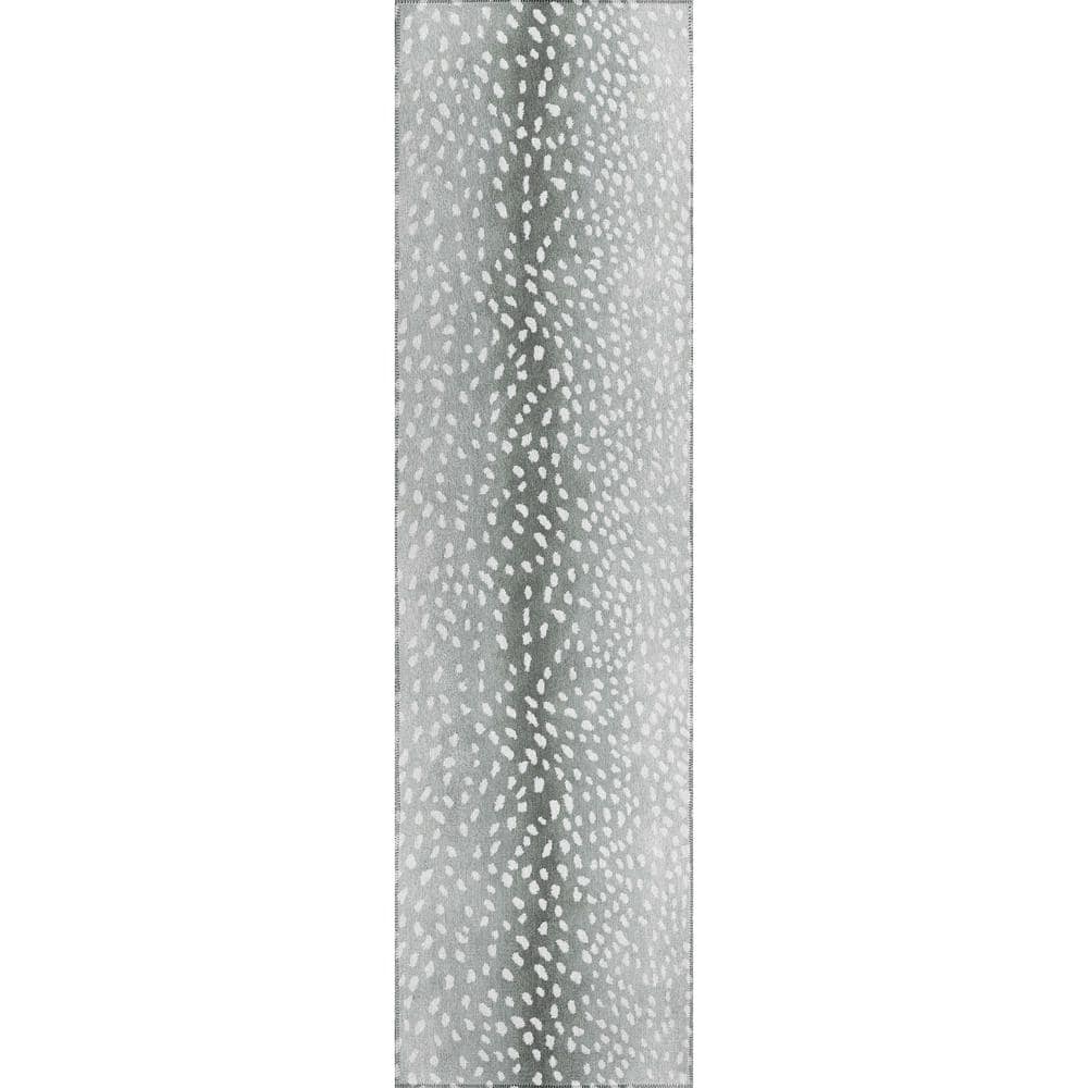 Safari Grey 2 ft. 3 in. x 7 ft. 6 in. Indoor/Outdoor Washable Indoor/Outdoo