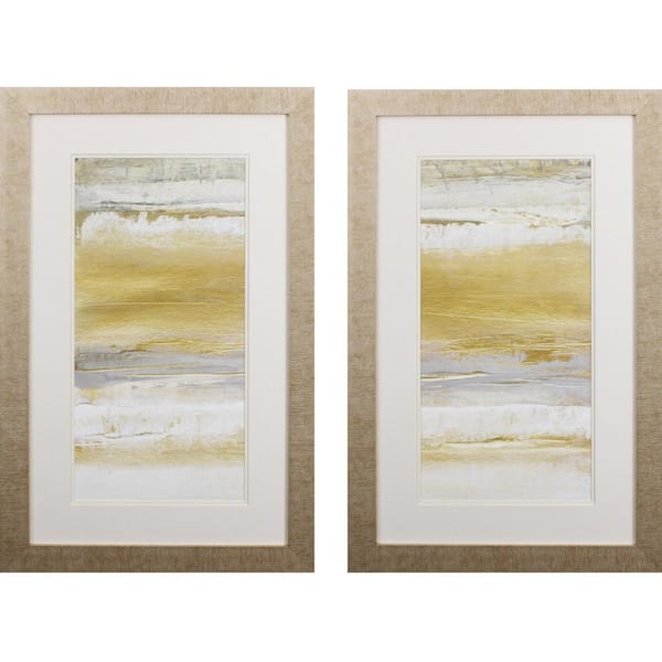 HomeRoots Victoria Gold Ombre by Unknown Wooden Wall Art (Set of 2)
