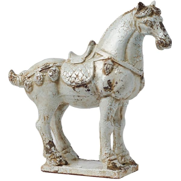 A & B Home 15 in. Ceramic Horse Decorative Statue
