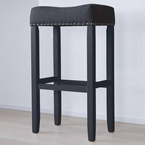Nathan James Hylie 29 In Black Fabric, Counter Bar Stools Canada