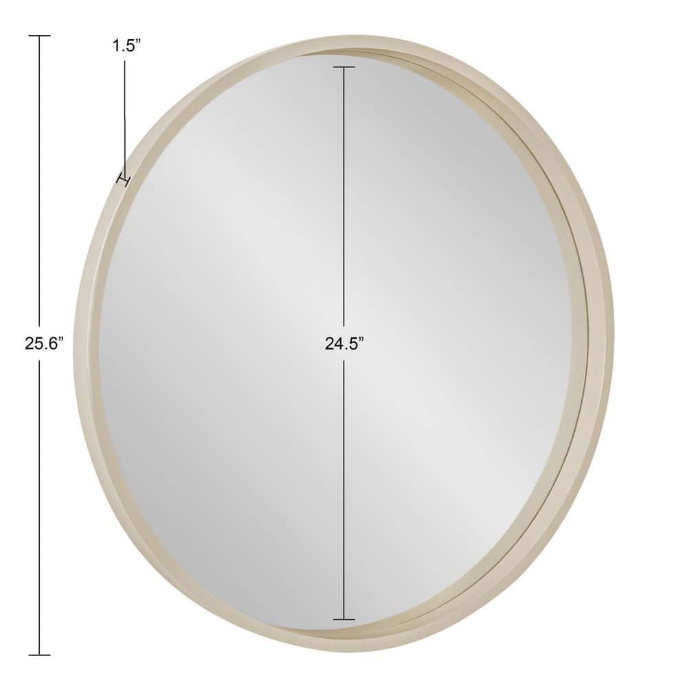 Travis 25.6" Round Natural Wood Accent Wall Mirror