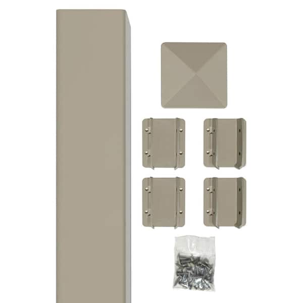 SIXTH AVENUE BUILDING PRODUCTS SUPPLYING THE WORLD Belfast 4 in. x 4 in. x 8 ft. Tan Vinyl Fence Post Kit