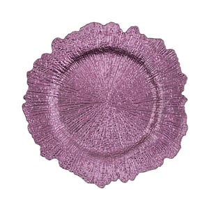 13 in. D Purple Reef Set Of 4 Polypropylene Charger Plates