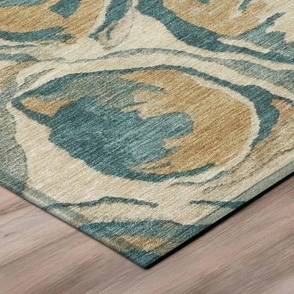Chantille Machine Washable Indoor/Outdoor Abstract ACN3019 Teal 2 ft. x 3 ft. Accent Rug