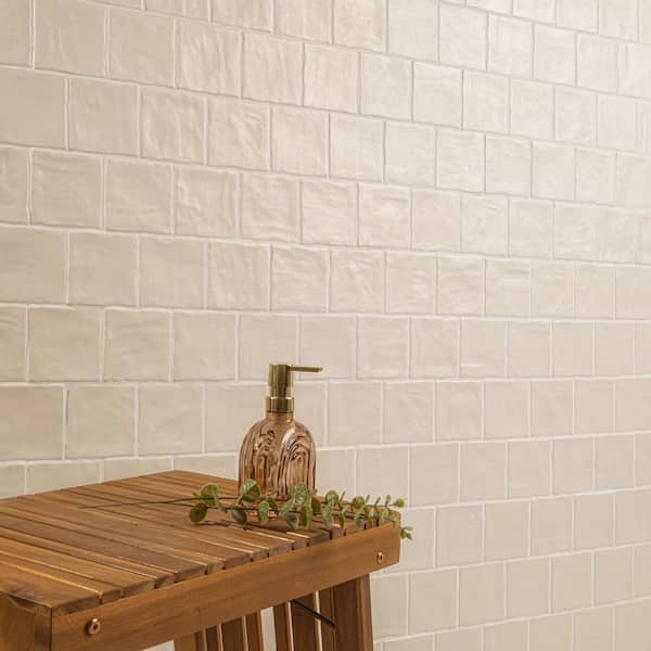 Zelyge Sand 4 in. x 4 in. Satin Ceramic Floor and Wall Tile (5.46 sq. ft. /Case)