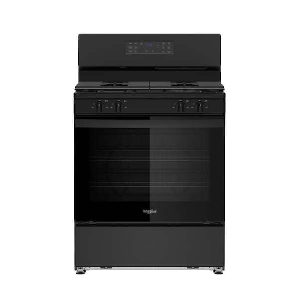 30 in. 4 Burners Freestanding Gas Range in Black with Crispy Mode and Dishwasher Safe Grates
