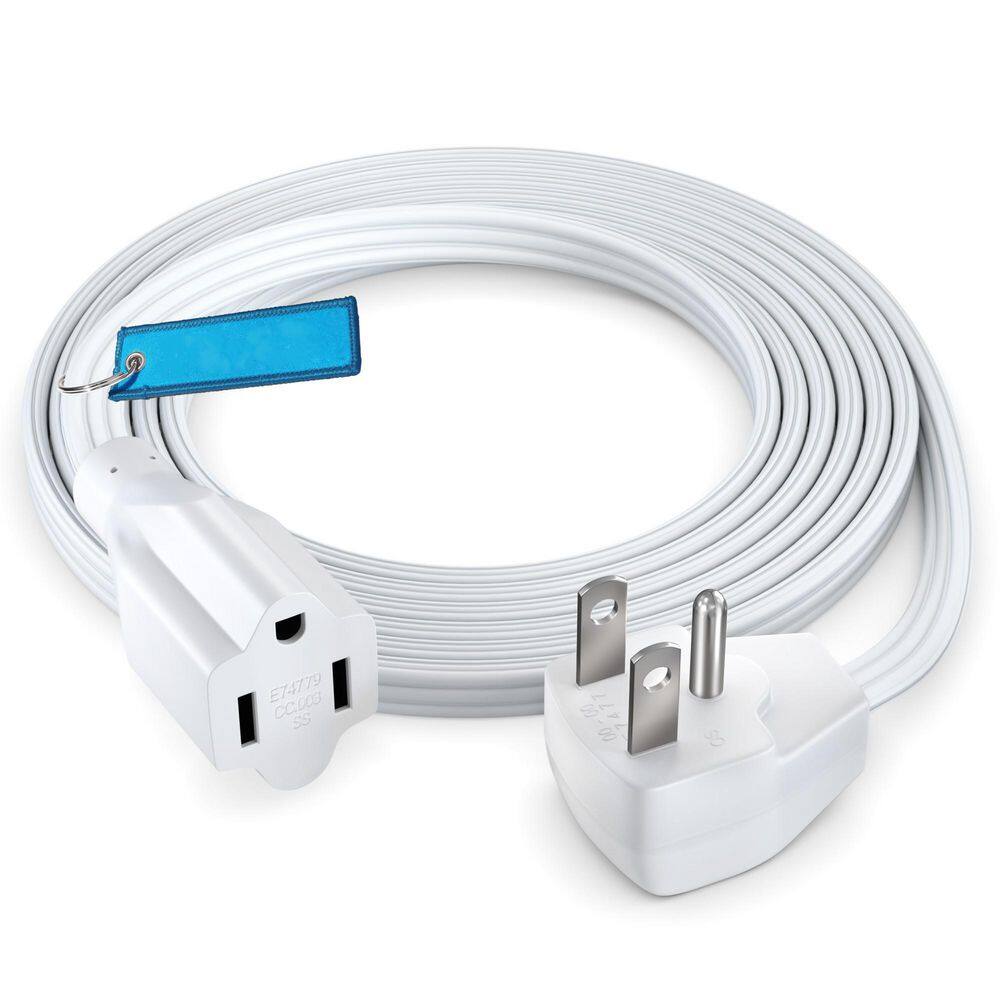 8 ft. 14 / 3 Medium / Heavy Duty Indoor Extension Cord Flat Plug Flat Wire, 15 Amps, White price history on PriceWatchPro