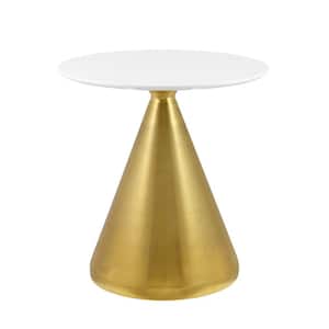 Tupelo 28 in. Gold White Dining Table