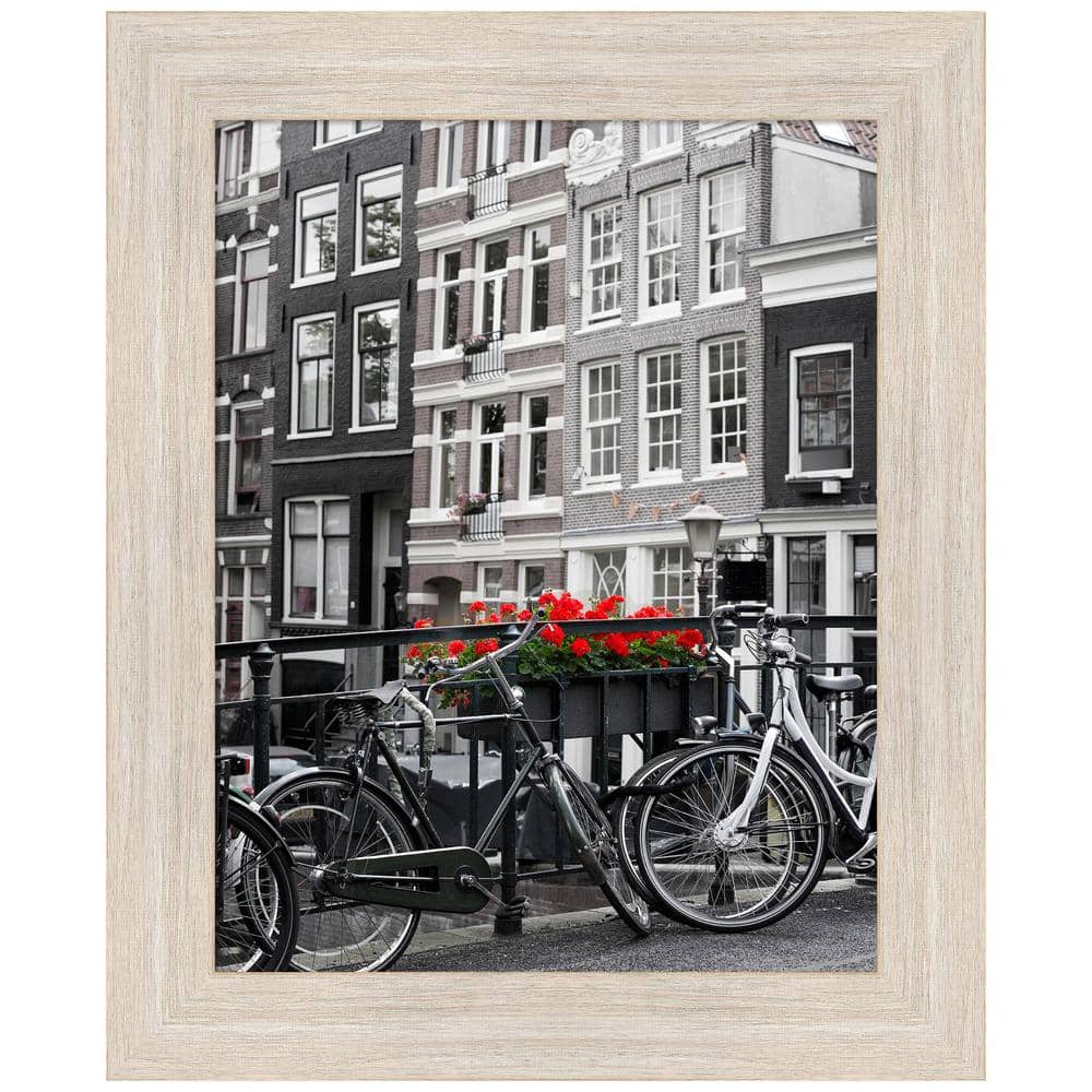 Hardwood Whitewash Narrow Wood Picture Frame 11x14 Inches