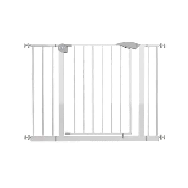 29.5-45.3 in. Wide Baby Gate for Stairs, No Drilling Pressure Mounted Pet Gates for Kids, White