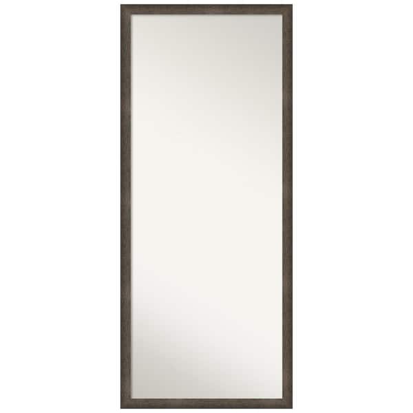 Amanti Art Dappled Light Bronze Narrow 26.75 in W x 62.75 in. H Non-Beveled Modern Rectangle Framed Full Length Floor Leaner Mirror