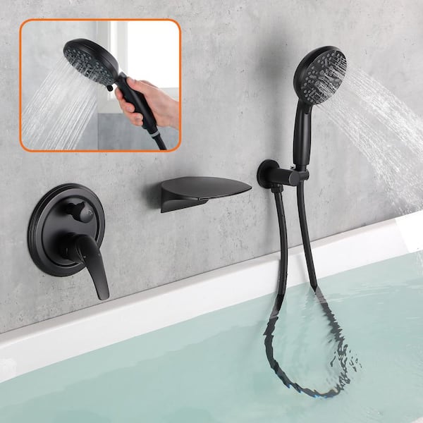FORCLOVER Single-Handle Wall-Mount Roman Tub Faucet with hand