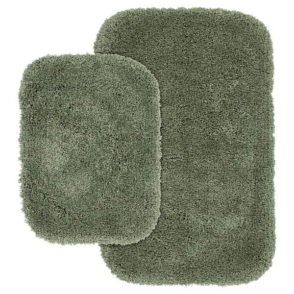 Garland Rug Serendipity Deep Fern 21 in. x 34 in. Washable Bathroom 2-Piece Rug Set