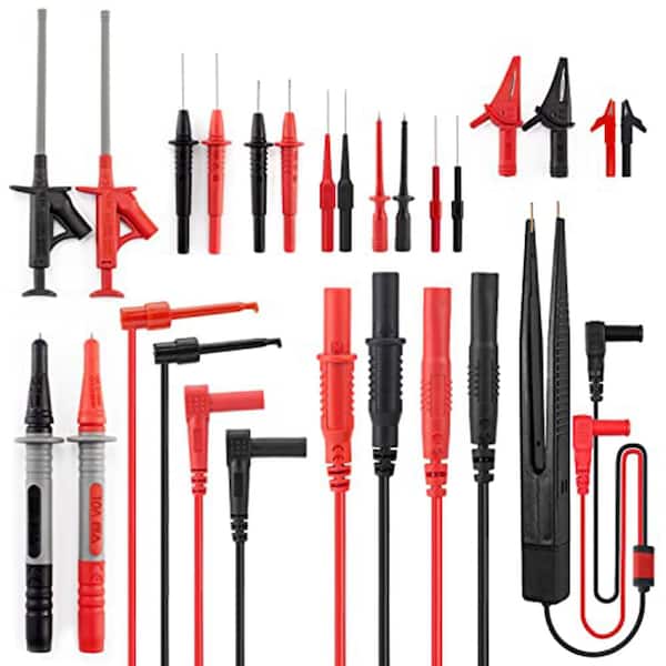 23-Piece Multimeter Test Leads Kit with Replaceable Precision Probes Set Alligator Clips Test Hook Flexible Wires
