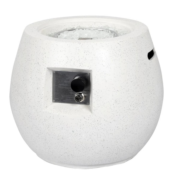 Cesicia 22 in. 40,000 BTU Concrete Propane Outdoor Fire Pit Table with Lid