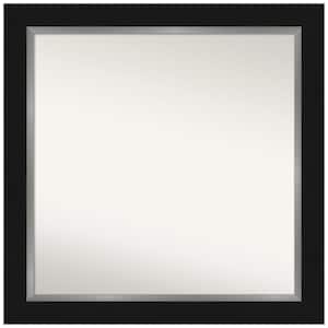 Eva Black Silver 31.5 in. W x 31.5 in. H Square Non-Beveled Framed Wall Mirror in Black