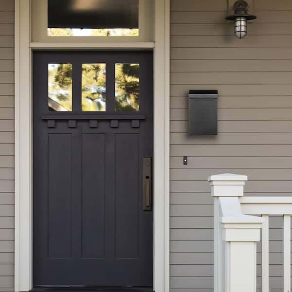 Modern Heritage Textured Black, Small, Galvanized Steel, Wall-Mount Mailbox