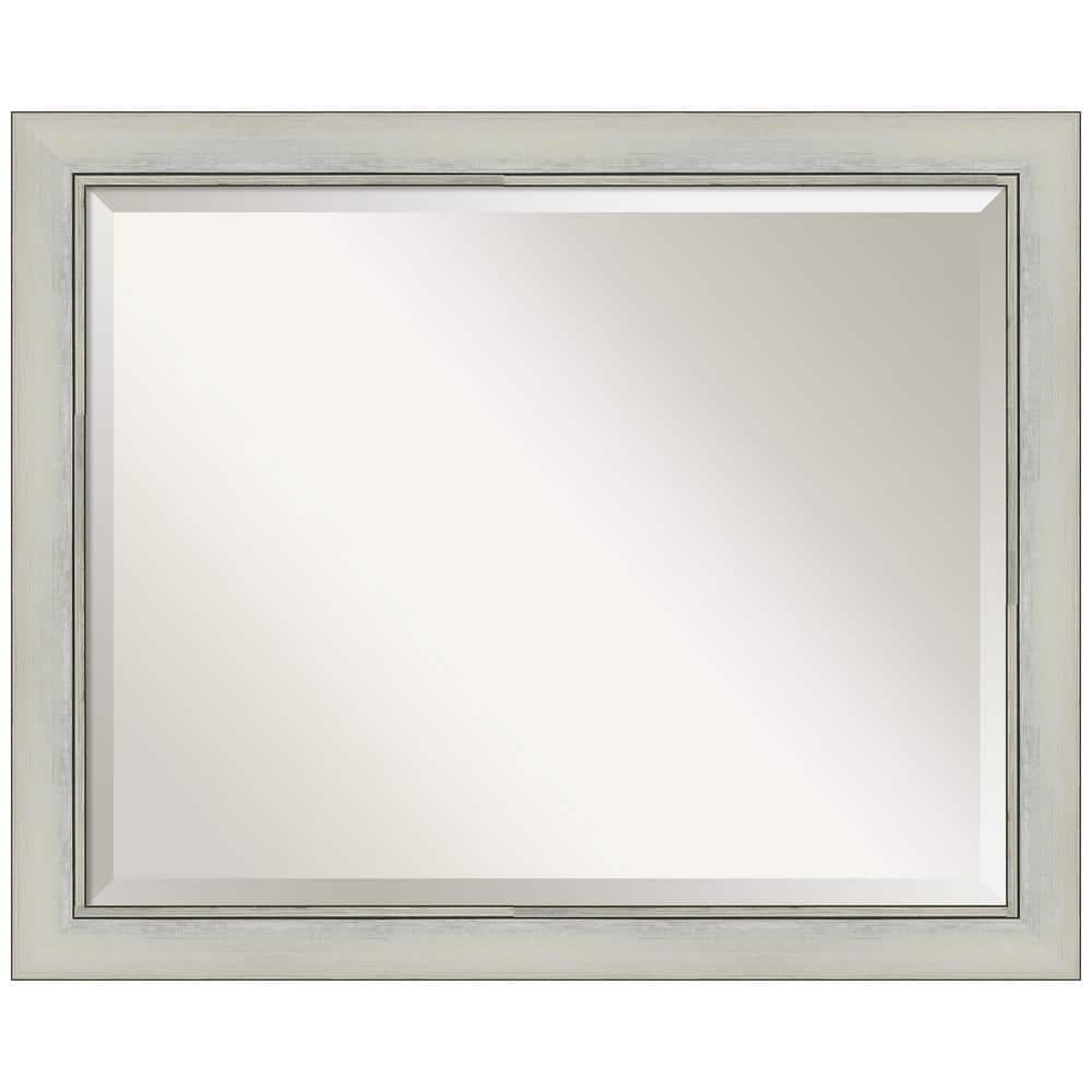 Rectangular Silver Patina Framed Wall Mirror 32" x 26"