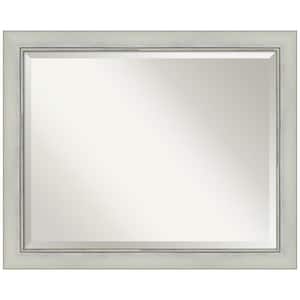Medium Rectangle Flair Silver Beveled Glass Modern Mirror (26 in. H x 32 in. W)