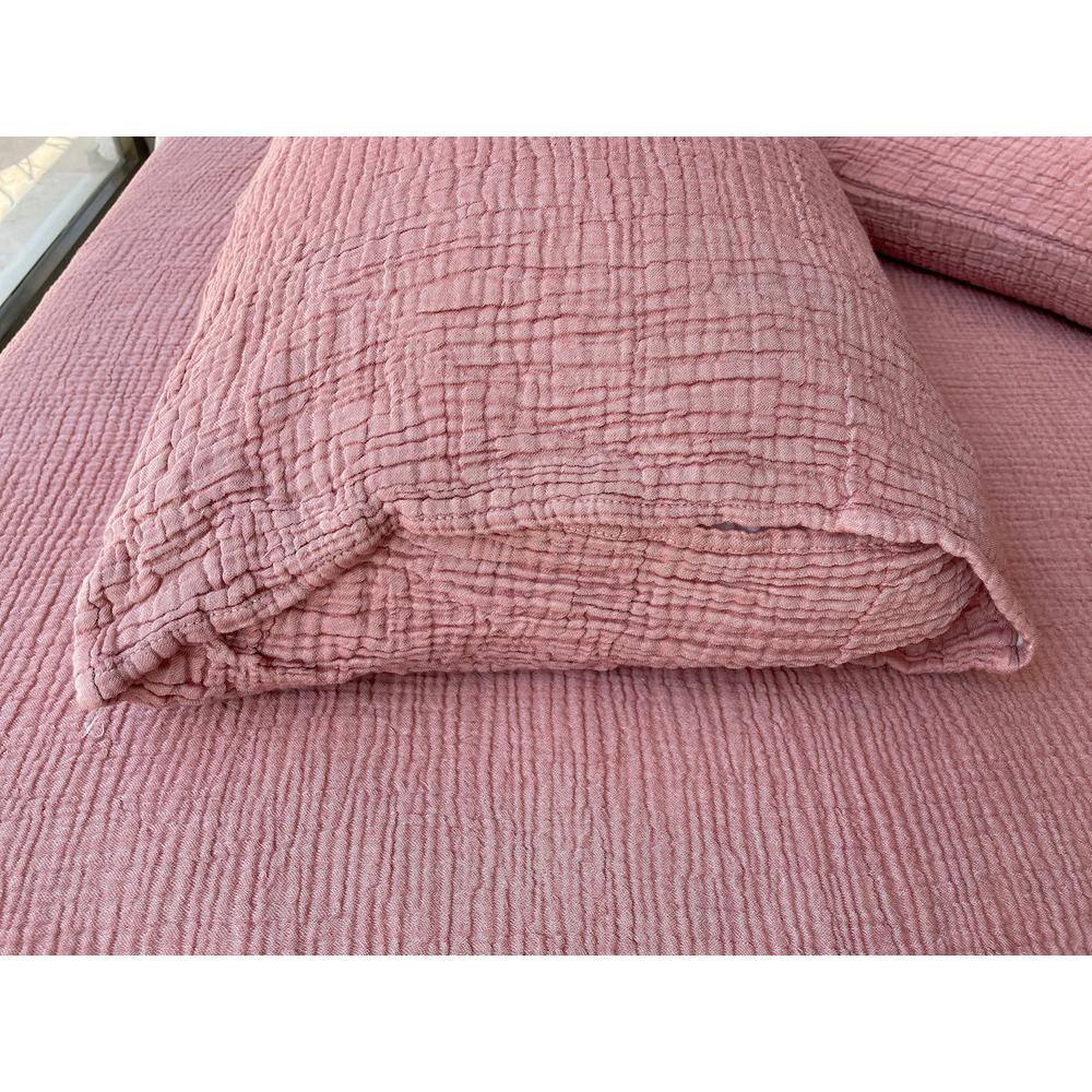 Brick Organic Cotton Muslin Standard Shams Set