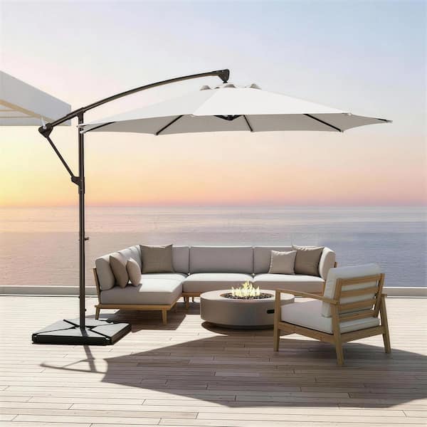 large tilting patio umbrella GRAND 11 ft 12 ft Cantilever Patio with Base, Round Offset Umbrellas for Garden Deck Pool Its understandable how an ideal outdoor living area is crucial for family bonding and making memories MCQ 10FT Cantilever Outdoor Patio