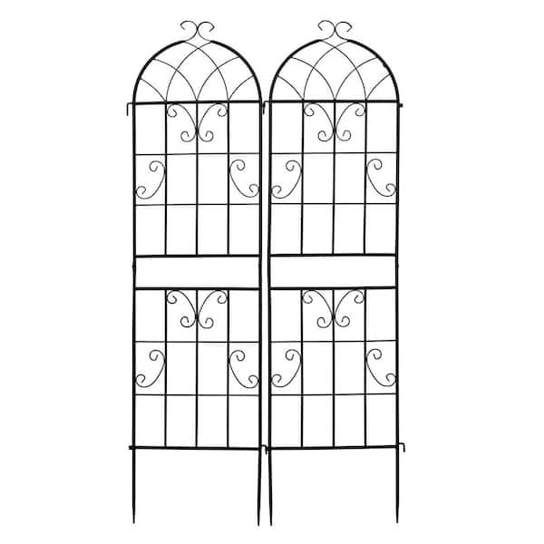 2-Piece 61 in. Metal Garden Trellis Plant Support