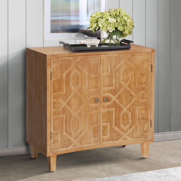 CHRISTOPHER KNIGHT HOME Sterling Modern Brown 31.80 in. H Accent Storage Cabinet with 2-Door, Adjustable Shelves