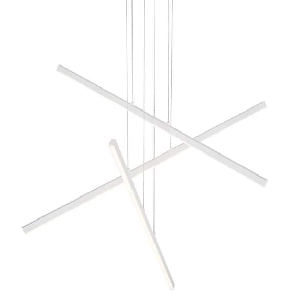 KUZCO Vega 3 Head 1 Light 92-Watt White Integrated LED Pendant Light