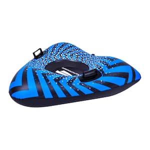 39 in. Inflatable Black and Blue Ride-On Pool Float or Snow Tube