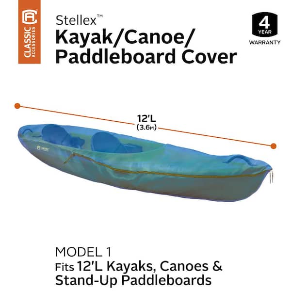 Classic Accessories Model 1 Canoes, Kayaks, and Stand-Up Paddleboards Up to  12 ft. L Stellex Blue Boat Cover Fits 20-406-140501-RT - The Home Depot