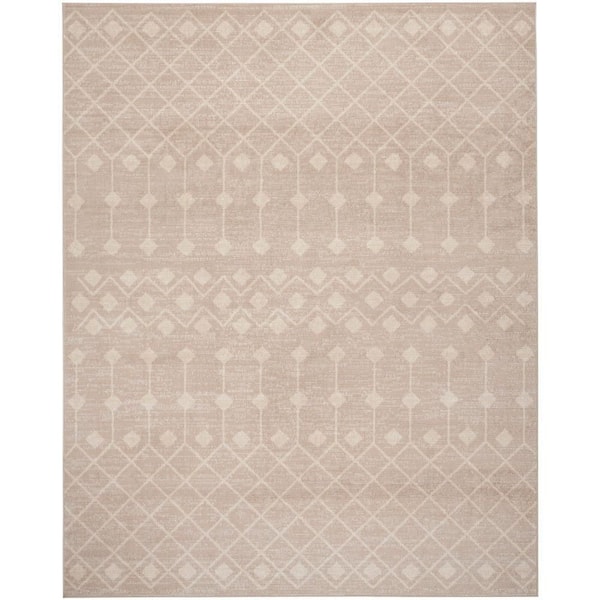 Nourison Grafix Beige 6 ft. x 9 ft. Trellis Transitional Area Rug