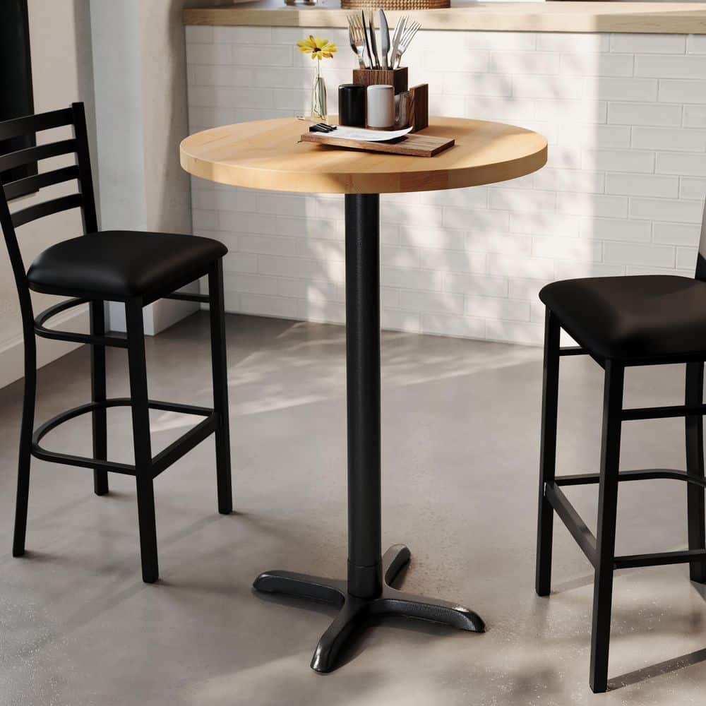 Carnegy Avenue Bennett 43.5 in. H Natural Top/Black Base Round