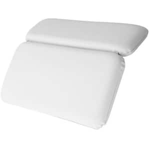 Bath Pillow for Neck Head and Back Support, Strong Suction Waterproof Headrest for Curved or Straight Tubs in White