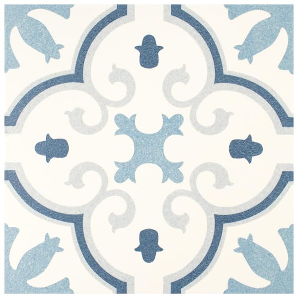 Merola Tile Monteca Blue 9-3/4 in. x 9-3/4 in. Porcelain Floor and Wall Take Home Tile Sample