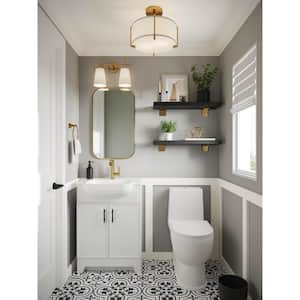 Burgess 24.5 in. W x 18.5 in D x 35.5 in. H Single Sink Bath Vanity in White with White Cultured Marble Top