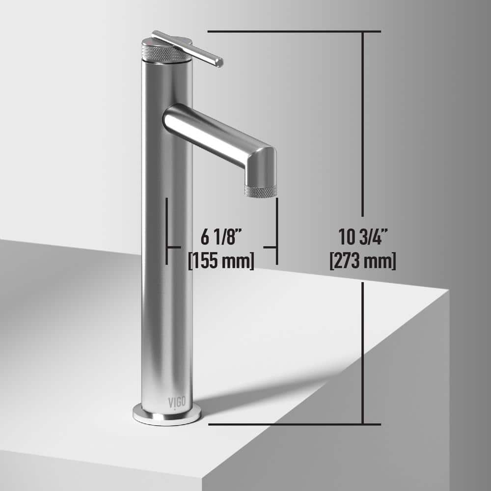 Sterling Vessel Bathroom Faucet with Diamond Knurling in Brushed Nickel