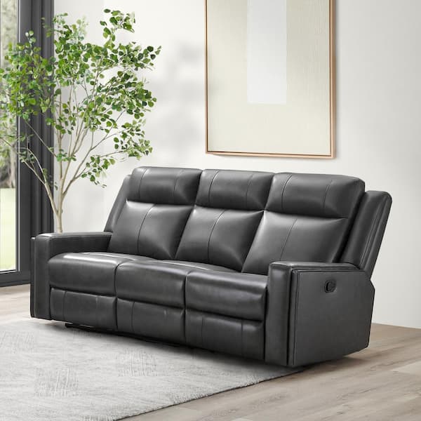 Top Grain Leather Manual Recliner Sofa