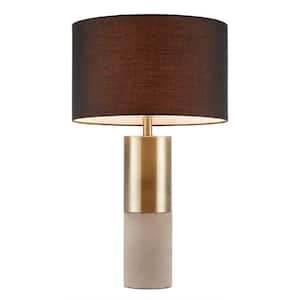 27.5 in. Black Golden Concrete Table Lamp